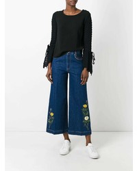 Stella McCartney Floral Patch Flared Jeans