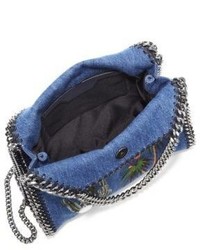 Stella McCartney Mini Falabella Embroidered Denim Shoulder Bag