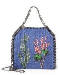 Stella McCartney Mini Falabella Embroidered Denim Shoulder Bag