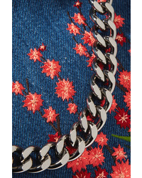 Stella McCartney The Falabella Embroidered Denim Shoulder Bag Indigo