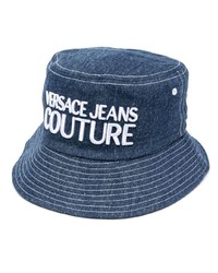 VERSACE JEANS COUTURE Embroidered Logo Denim Bucket Hat