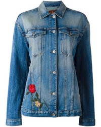 7 For All Mankind Embroidered Denim Jacket