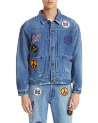 Needles Assorted Patches Straight Leg Jeans In Indigo At Nordstrom