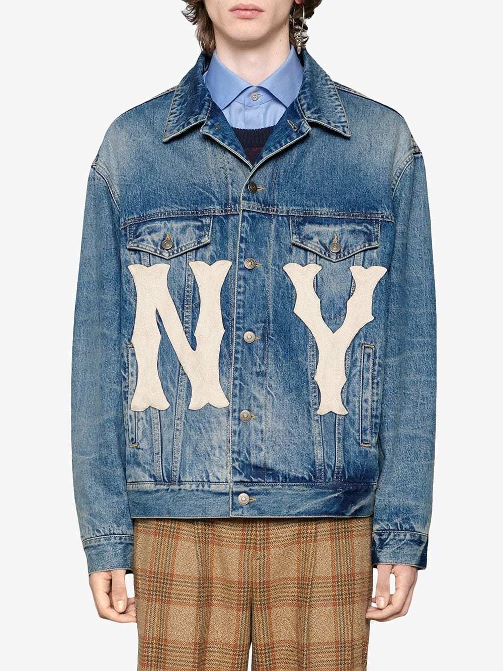 Denim jacket Gucci - NY Yankees™ patch denim jacket - 475024XRC854494