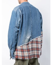 Greg Lauren Oversized Distressed Bomber Jacket