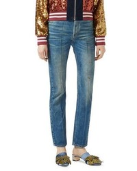 Gucci Denim Pants With Butterfly Applique