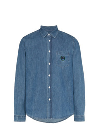 Blue Embroidered Denim Shirt