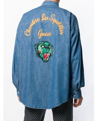 Gucci Embroidered Denim Shirt