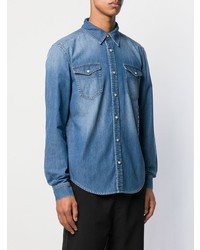 Givenchy Logo Embroidered Denim Shirt