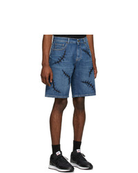 Moschino Blue Denim Scars Shorts