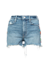 Mother Embroidered Cut Off Shorts