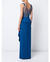 Marchesa Notte Embroidered Sequined Column Gown