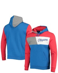 Mitchell & Ness Royal La Clippers Hardwood Classics Colorblock Fleece Pullover Hoodie