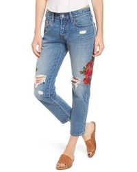 Levi's 501 Floral Embroidered Crop Taper Jeans