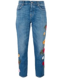 7 For All Mankind Floral Embroidered Jeans
