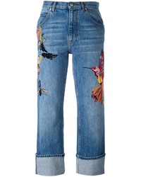 Alexander McQueen Embroidered Boyfriend Jeans