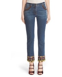 Etro Beaded Embroidered Crop Jeans