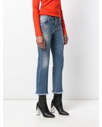 Roberto Cavalli Beads Embroidery Cropped Jeans