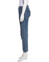 Bliss And Mischief High Rise Embroidered Jeans