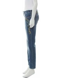 Versace Collection Mid Rise Embroidered Jeans W Tags