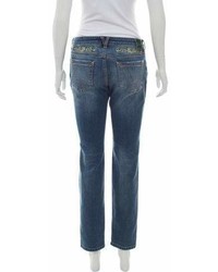 Versace Collection Mid Rise Embroidered Jeans W Tags