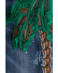 Dsquared2 Distressed Jeans With Palm Tree Applique