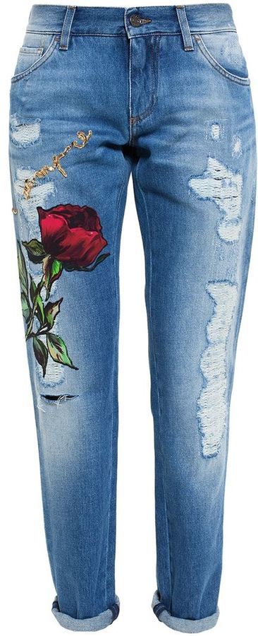 Dolce & Gabbana Roses Embroidered Jeans, $2,745  | Lookastic