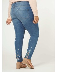 Dorothy Perkins Dp Curve Mid Wash Embroidered Jeans