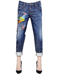 Dsquared2 Hockney Embroidered Cotton Denim Jeans