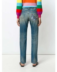 Gucci Embroidered Faded Jeans
