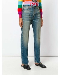 Gucci Embroidered Faded Jeans
