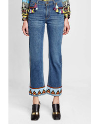 Etro Embroidered Jeans With Tassels