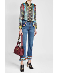 Etro Embroidered Jeans With Tassels