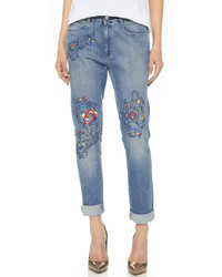 Stella McCartney Embroidered Skinny Boyfriend Jeans