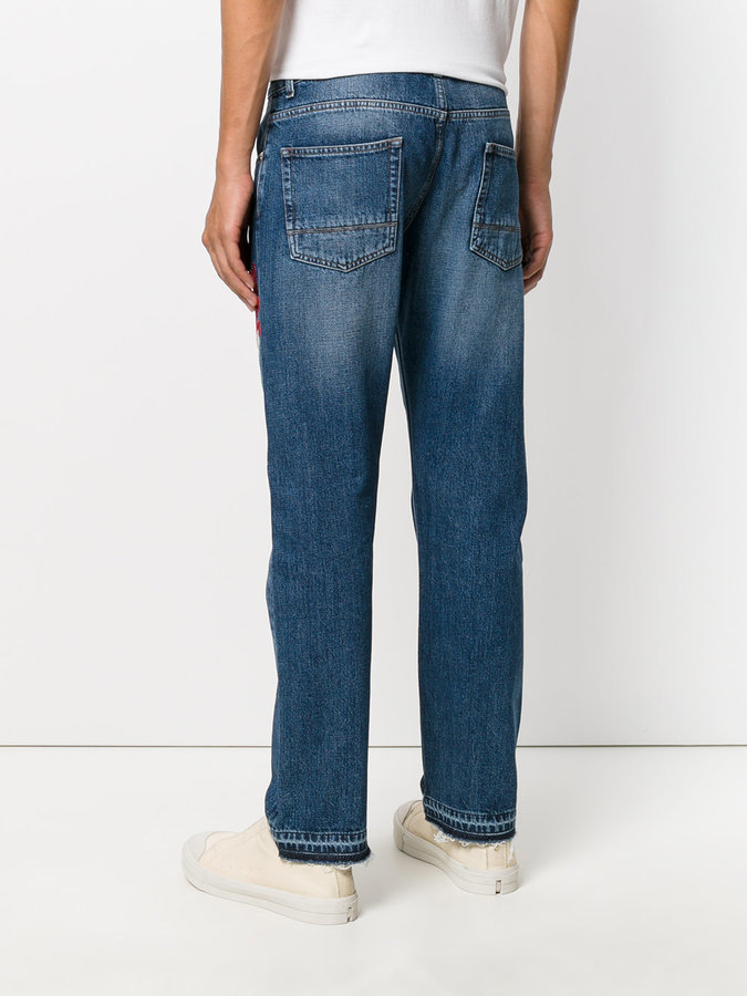 Alexander McQueen Embroidered Straight Leg Jeans, $945 | farfetch.com ...