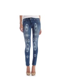 Fade to Blue Embroidered Super Skinny Jeans