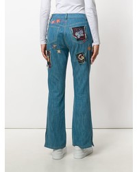 John Galliano Vintage Framed Leg Jeans With Patches