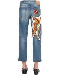 Gucci 20cm Embroidered Patch Denim Jeans