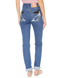 Marc Jacobs High Rise Jeans With Embroidery