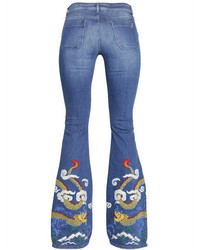 Mariel Embroidered Flared Denim Jeans
