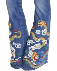 Mariel Embroidered Flared Denim Jeans