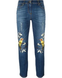 Roberto Cavalli Bird Embroidered Jeans