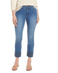 NYDJ Sheri Embroidered Stretch Slim Crop Jeans