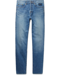 Saint Laurent Slim Fit 175cm Hem Embroidered Denim Jeans