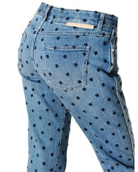 Stella McCartney Skinny Boyfriend Embroidered Denim Jeans