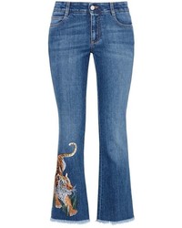 Stella McCartney Tiger Embroidery Skinny Kick Jeans