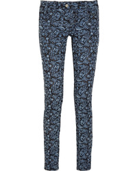 Etoile Isabel Marant Toile Isabel Marant Floral Embroidered Mid Rise Skinny Jeans