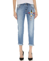Stella McCartney Tomboy Diamond Embroidered Jeans