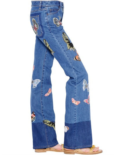 valentino butterfly jeans