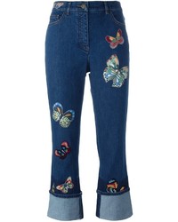 Valentino Jamaica Butterflies Embroidered Jeans